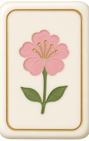 Pink flower Mahjong tile